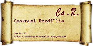 Csoknyai Rozália névjegykártya